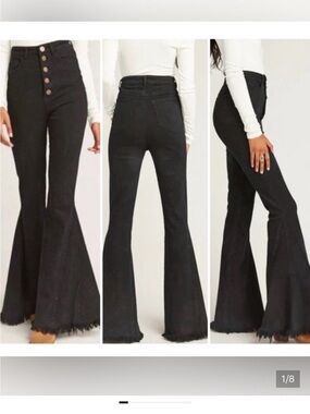 Show Me Your MuMu Black High-Waist Stretch Flare Jeans